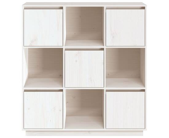 Dulap înalt, alb, 110,5x35x117 cm, lemn masiv de pin, 3 image