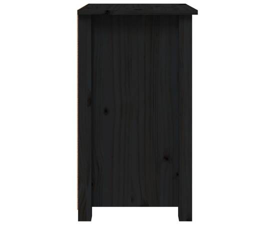 Noptiere, 2 buc., negru, 40x35x61,5 cm, lemn masiv de pin, 6 image
