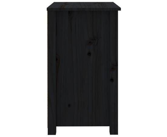 Noptiere, 2 buc., negru, 50x35x61,5 cm, lemn masiv de pin, 5 image