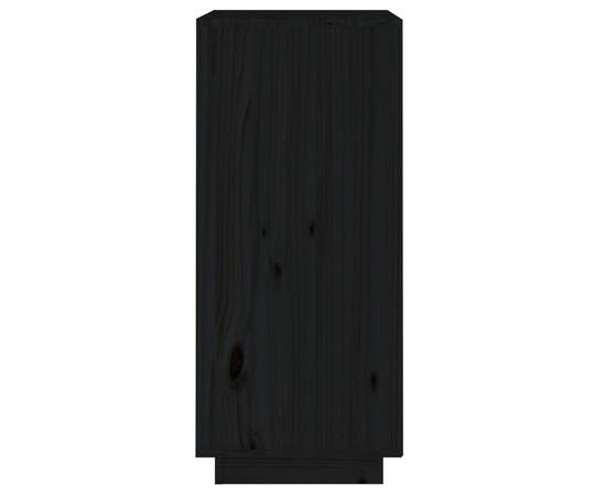 Servantă, negru, 38x35x80 cm, lemn masiv de pin, 5 image