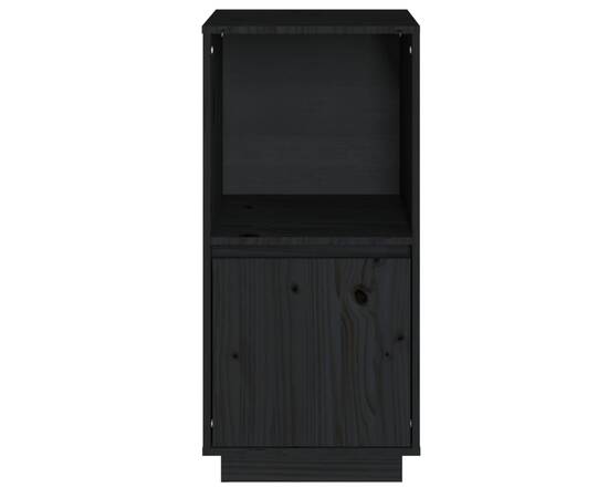 Servantă, negru, 38x35x80 cm, lemn masiv de pin, 3 image