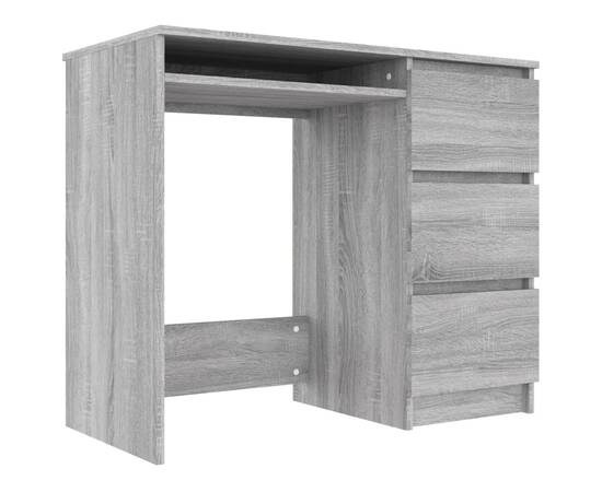 Birou, gri sonoma, 90x45x76 cm, lemn prelucrat, 2 image