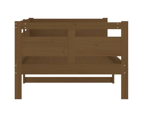Cadru de pat, maro miere, 90x200 cm, lemn masiv de pin, 6 image