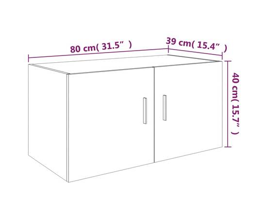 Dulap de perete, stejar maro, 80x39x40 cm, lemn prelucrat, 8 image