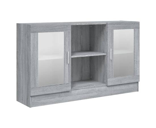 Dulap vitrină, gri sonoma, 120x30,5x70 cm, lemn prelucrat, 2 image