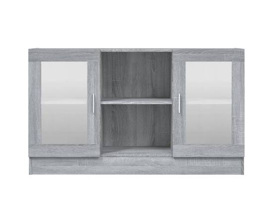 Dulap vitrină, gri sonoma, 120x30,5x70 cm, lemn prelucrat, 3 image