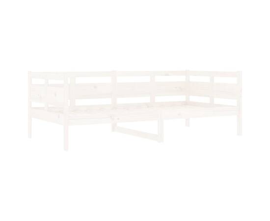 Pat de zi, alb, 90x190 cm, lemn masiv de pin, 4 image