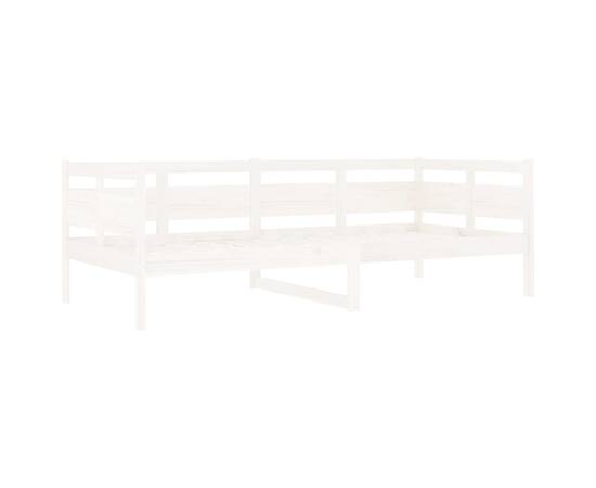 Pat de zi, alb, 90x200 cm, lemn masiv de pin, 4 image