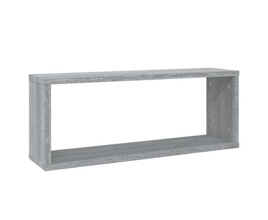 Rafturi de perete cub, 2 buc., gri sonoma, 60x15x23 cm, lemn, 3 image