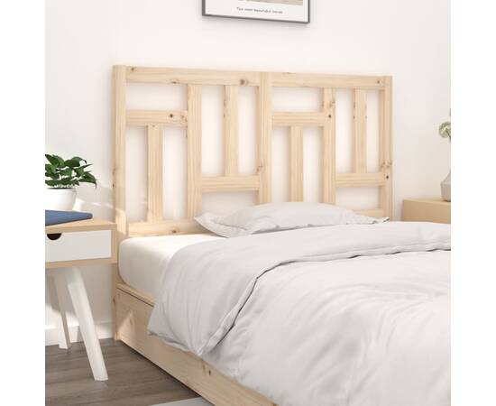 Tăblie de pat, 140,5x4x100 cm, lemn masiv de pin, 3 image
