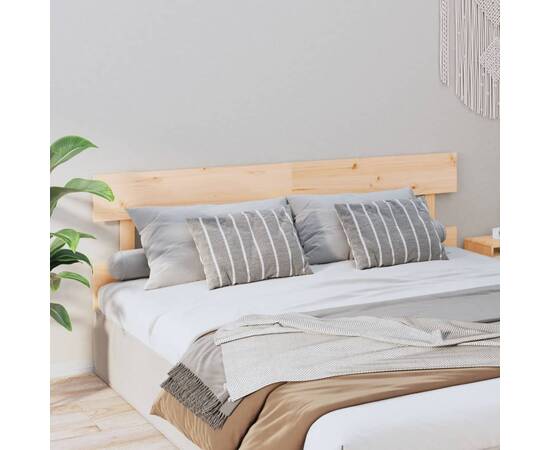 Tăblie de pat, 204x3x81 cm, lemn masiv de pin, 3 image