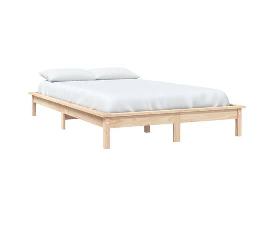 Cadru de pat, 200x200 cm, lemn masiv de pin, 3 image
