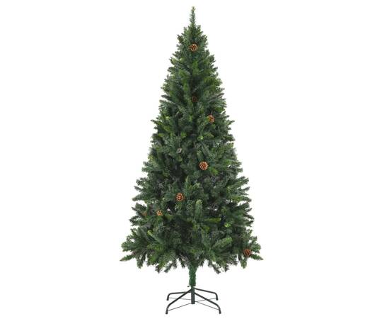 Brad de crăciun artificial cu conuri de pin, verde, 180 cm, 2 image