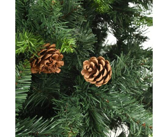 Brad de crăciun artificial cu conuri de pin, verde, 180 cm, 5 image