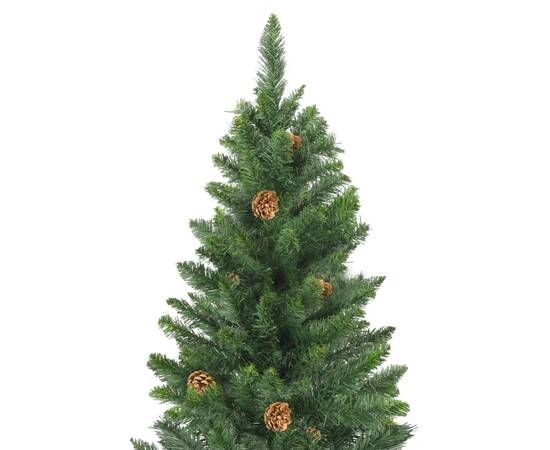 Brad de crăciun artificial cu conuri de pin, verde, 180 cm, 3 image
