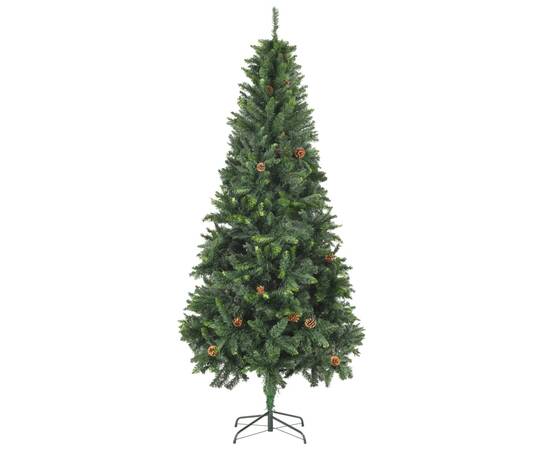 Brad de crăciun artificial cu conuri de pin, verde, 210 cm, 2 image