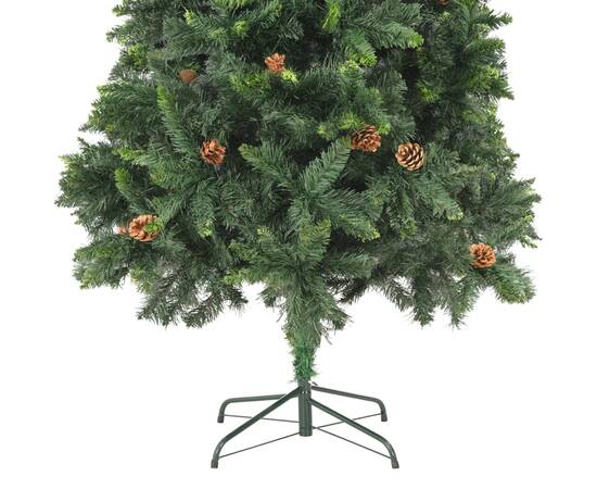 Brad de crăciun artificial cu conuri de pin, verde, 210 cm, 7 image