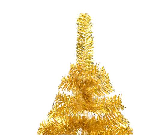 Brad de crăciun artificial cu led&globuri auriu 180 cm pet, 3 image