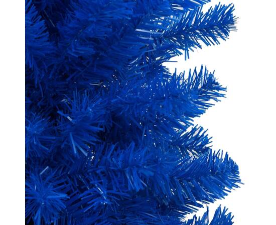 Brad de crăciun artificial led-uri&globuri albastru 120 cm pvc, 3 image