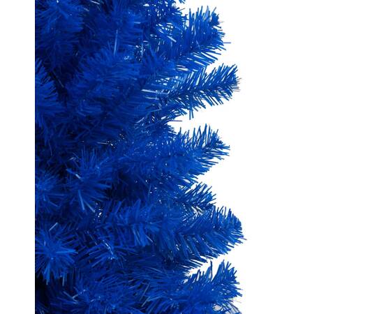 Brad de crăciun artificial led-uri/globuri albastru 150 cm pvc, 4 image