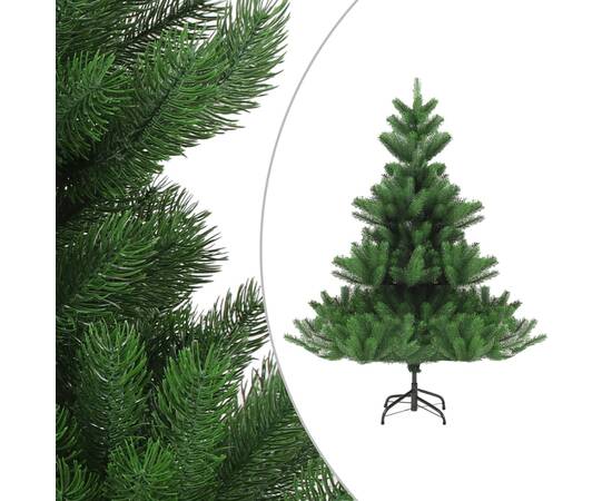Pom crăciun artificial brad nordmann led&globuri verde 120 cm, 2 image