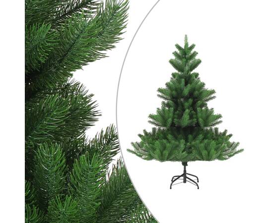 Pom crăciun artificial brad nordmann led&globuri verde 240 cm, 2 image