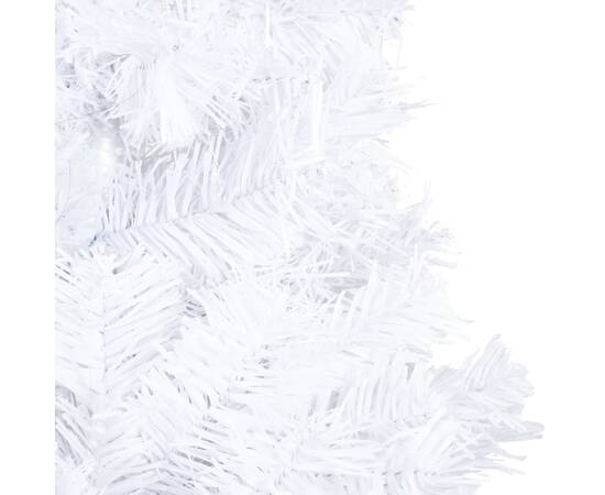 Pom de crăciun artificial cu led-uri/globuri alb 120 cm pvc, 3 image