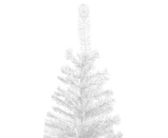 Set brad de crăciun artificial cu led-uri/globuri alb 240 cm l, 4 image