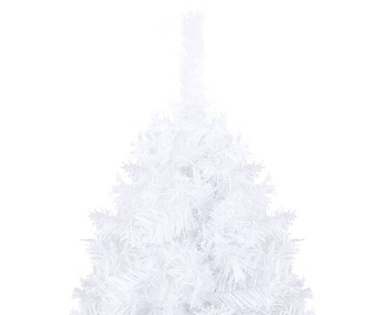 Set brad de crăciun artificial led-uri&globuri alb 180 cm pvc, 3 image