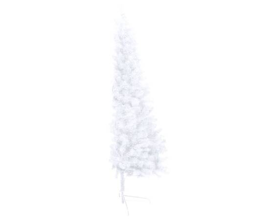 Set jumătate brad crăciun artificial leduri&globuri, alb 210 cm, 4 image