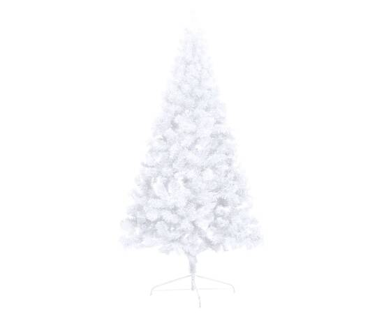 Set jumătate brad crăciun artificial leduri&globuri, alb 210 cm, 5 image