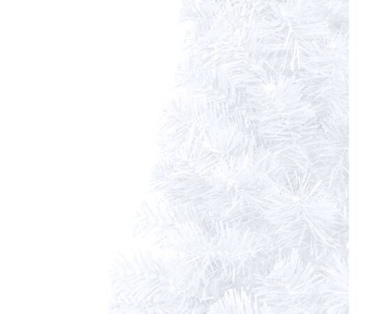 Set jumătate brad crăciun artificial leduri&globuri, alb 210 cm, 7 image