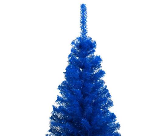 Set pom crăciun artificial led&globuri albastru 210 cm pvc, 2 image