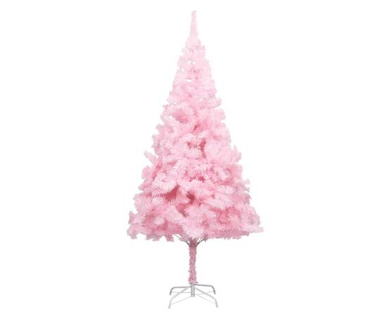 Set pom crăciun artificial led-uri&globuri, roz, 240 cm, pvc, 2 image