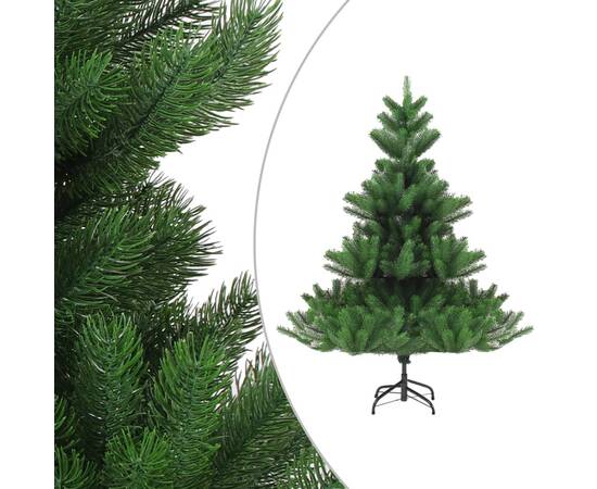 Pom de crăciun artificial brad nordmann led&globuri verde 150cm, 2 image