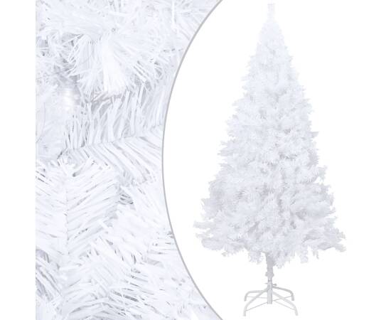 Pom de crăciun artificial cu led-uri/globuri, alb, 120 cm pvc, 2 image