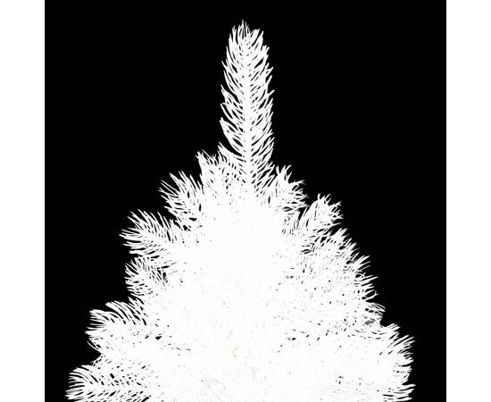 Set brad crăciun artificial cu led-uri/globuri, alb, 120 cm, 4 image