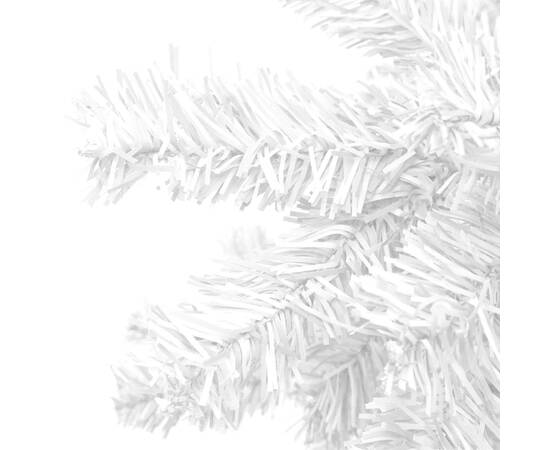 Set brad crăciun artificial cu led-uri/globuri, alb, 240 cm, l, 5 image