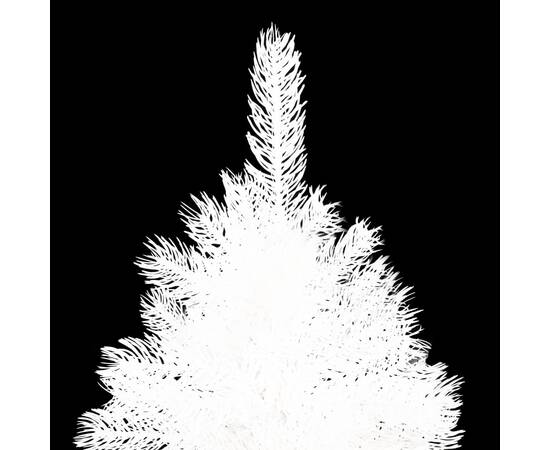 Set brad de crăciun artficial cu led-uri/globuri, alb, 210 cm, 4 image