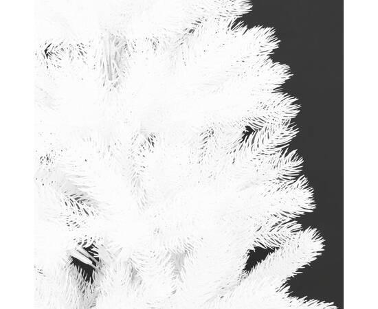 Set brad de crăciun artficial cu led-uri/globuri, alb, 210 cm, 3 image