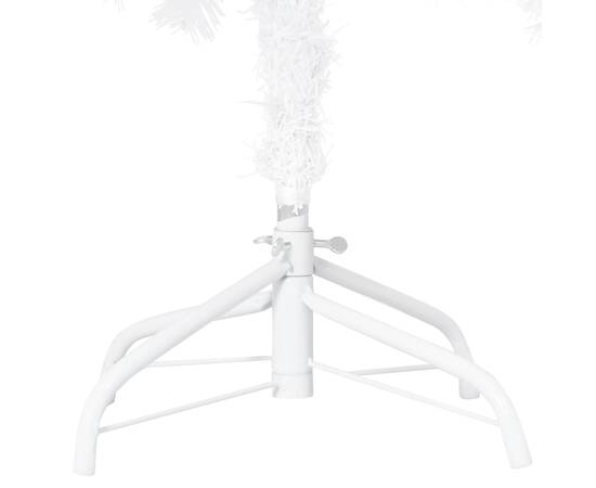 Set brad de crăciun artficial cu led-uri/globuri alb 210 cm pvc, 5 image