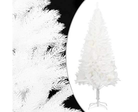 Set brad de crăciun artificial cu led-uri/globuri, alb, 150 cm, 2 image