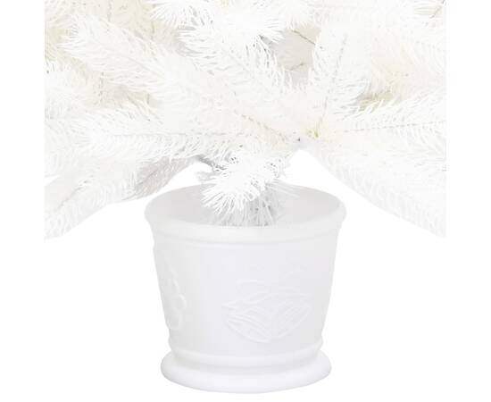 Set brad de crăciun artificial cu led-uri/globuri, alb, 90 cm, 5 image