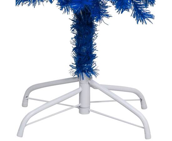 Set pom crăciun artificial led-uri&globuri albastru 240cm pvc, 5 image