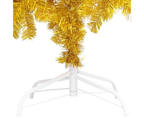 Brad de crăciun artificial cu led&globuri, auriu, 240 cm, pet, 4 image