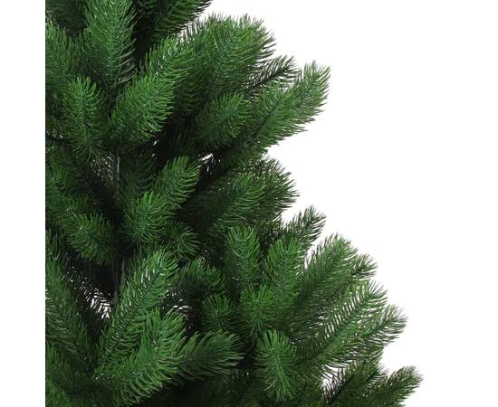Pom de crăciun artificial brad nordmann led&globuri verde 240cm, 3 image