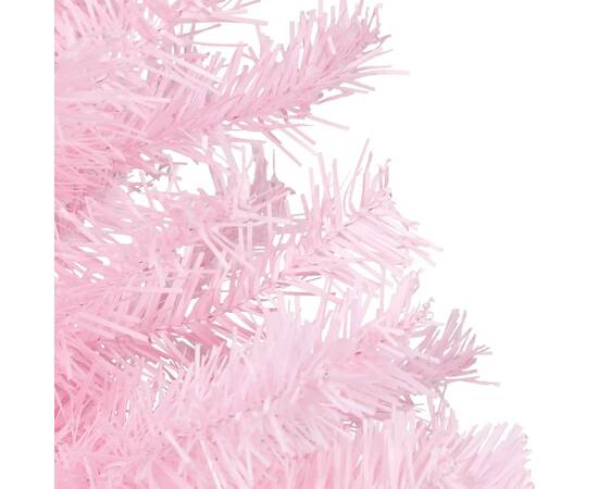 Pom de crăciun artificial cu led-uri/globuri, roz, 120 cm pvc, 4 image