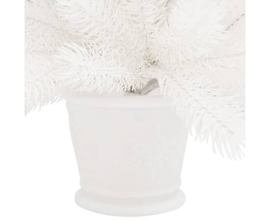 Set brad de crăciun artificial cu led-uri/globuri, alb, 65 cm, 6 image