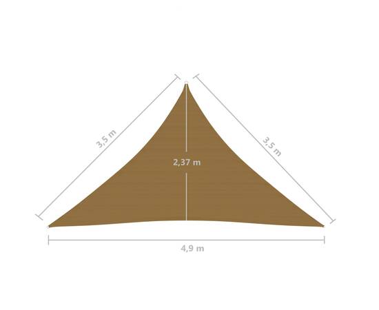 Pânză parasolar, gri taupe, 3,5x3,5x4,9 m, hdpe, 160 g/m², 6 image