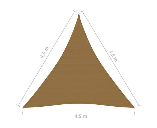 Pânză parasolar, gri taupe, 4,5x4,5x4,5 m, hdpe, 160 g/m², 6 image